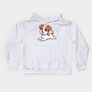 Jack Russell Terrier puppy lying down Kids Hoodie